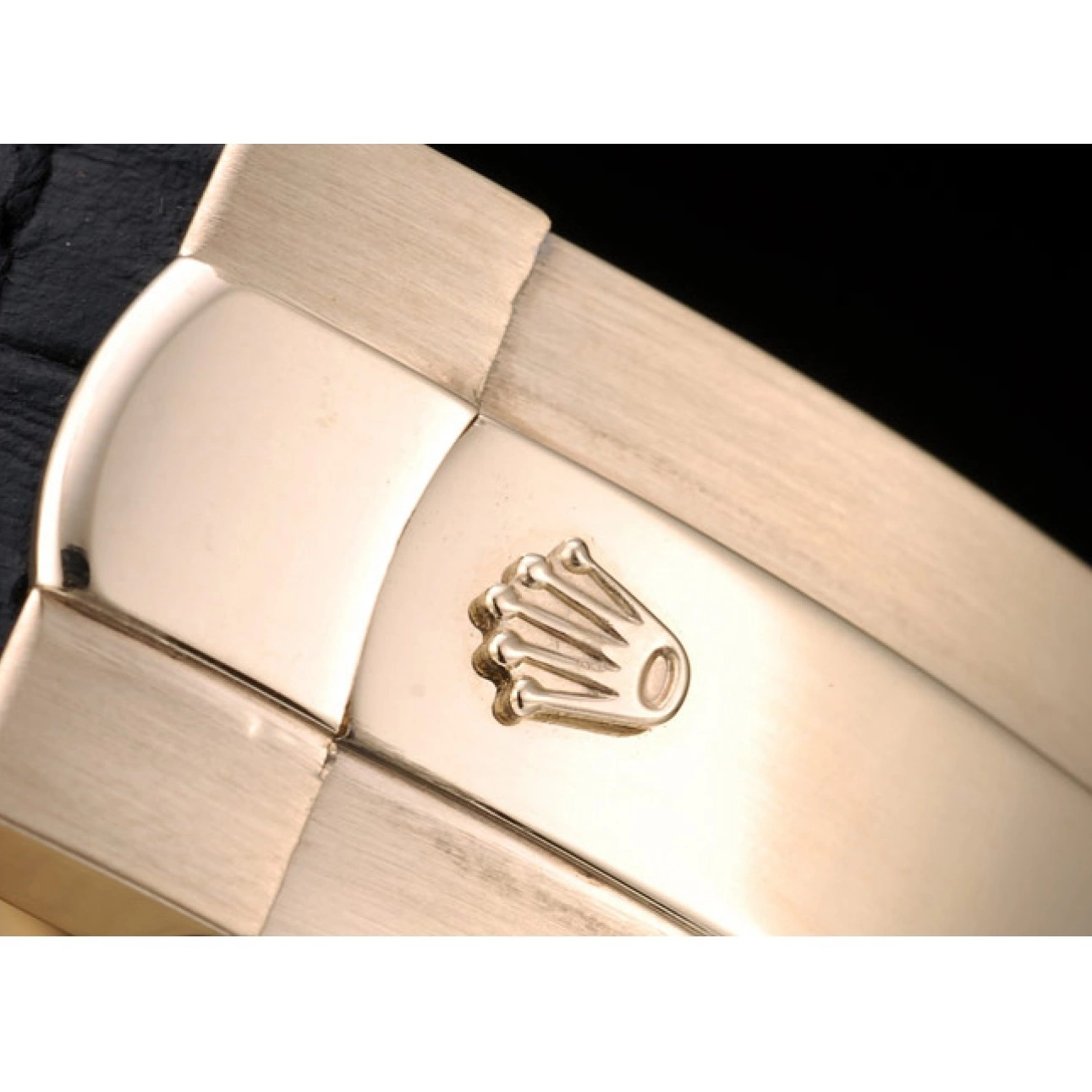 Aaa replica watch Strap Case Rolex Dial Leather Blue Daytona Gold Black 0611
